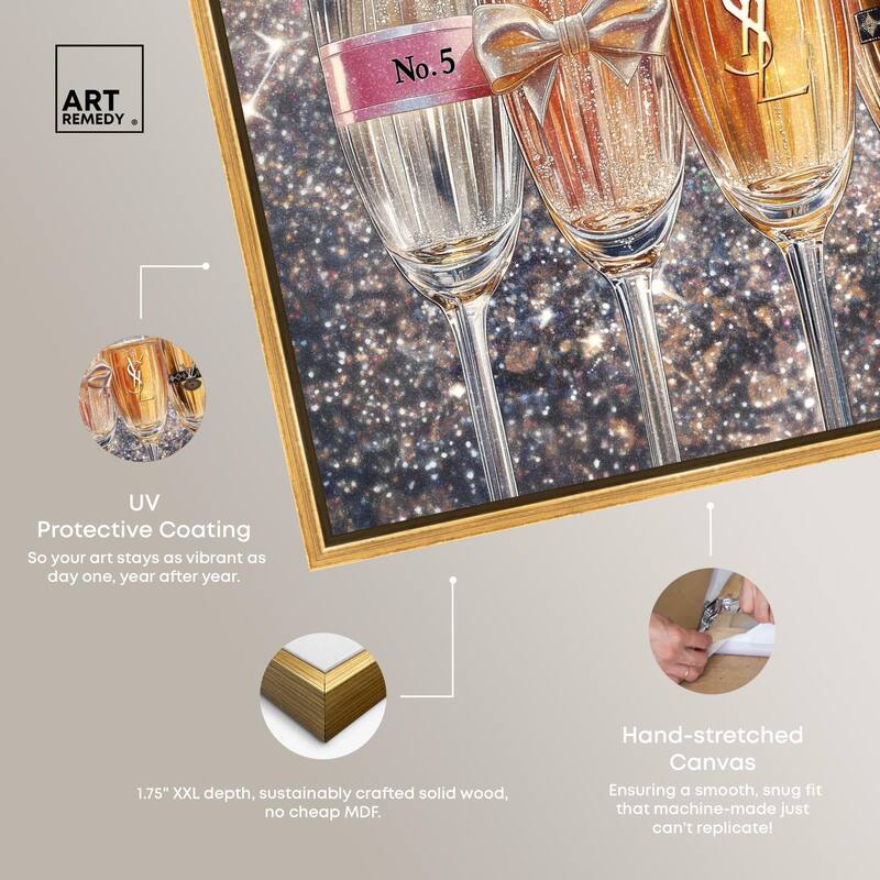 Champagne Glasses Glitz Canvas by Art Remedy