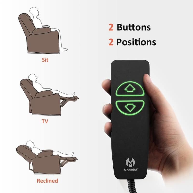 Mcombo Electric Power Recliner with Massage & Heat, Extended Footrest, 2 USB Ports, Side Pockets, Cup Holders, Faux Leather 8015