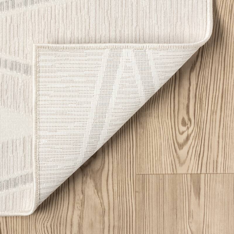Abani Rugs Regal REG510A Beige Cream Grey Geometric Triangle Area Rug