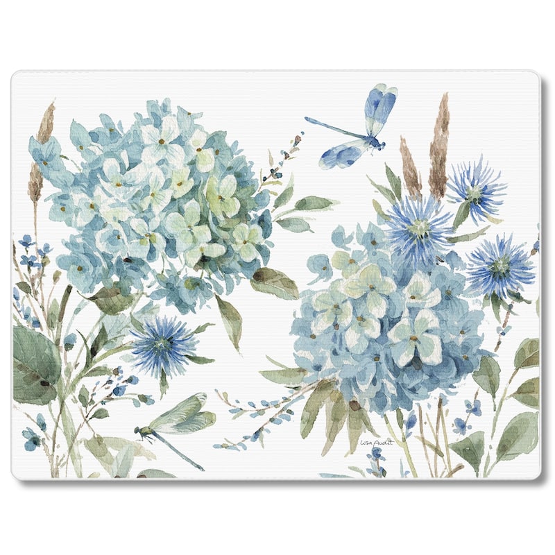 Tempered Glass Counter Saver / Cutting Board Bohemian Blue 10 Inch By 8 Inch Made In The USA