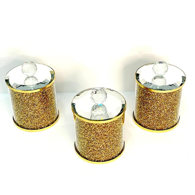 Ambrose Exquisite Three Glass Canister Set in Gift Box