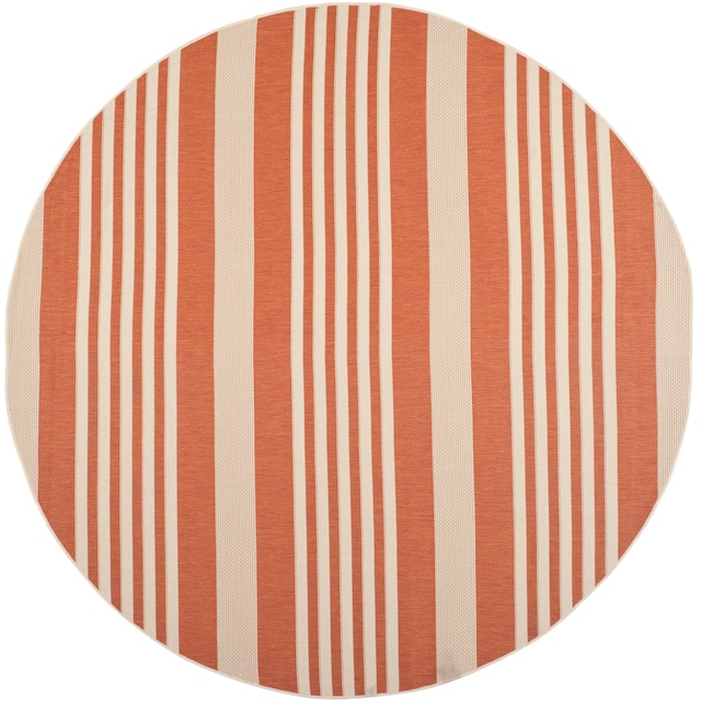 SAFAVIEH Courtyard Charmaine Indoor/ Outdoor Waterproof Area Rug - 4' x 4' Round - Terracotta/Beige