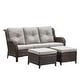 preview thumbnail 13 of 34, Rilyson 3-Piece Outdoor Wicker Sectional Sofa Set with Ottoman