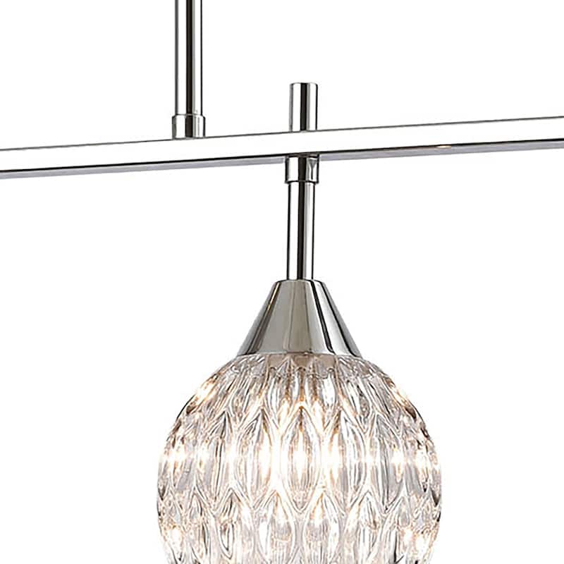 Kersey 34-inch Wide 4-Light Linear Chandelier in Polished Chrome