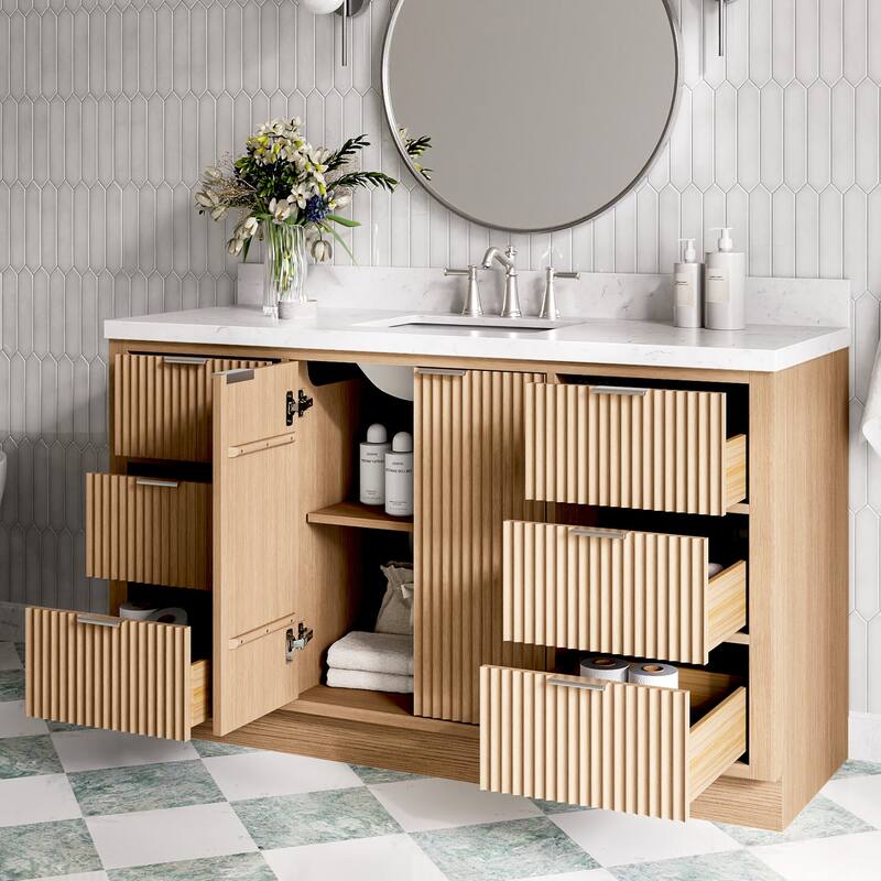 Ariel P60-BC Milan 60" Single Free Standing Vanity Cabinet Only