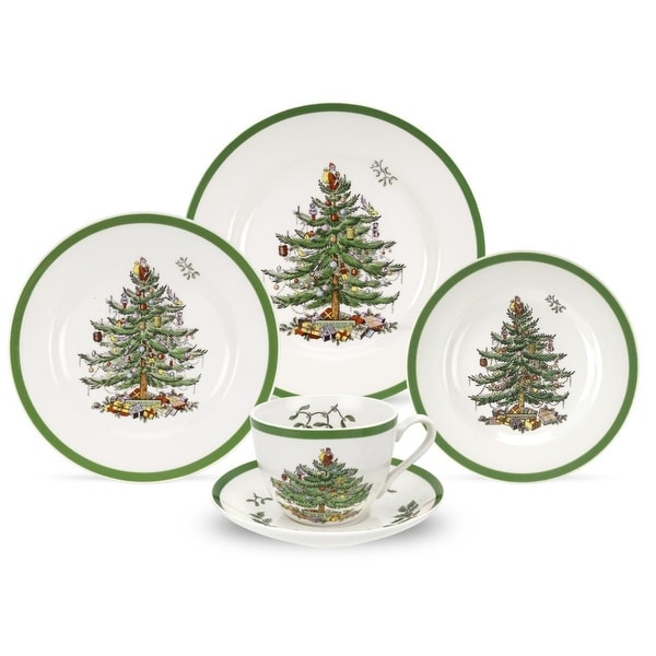 Spode Christmas Tree 5 Piece Place Setting - 7 oz - Bed Bath