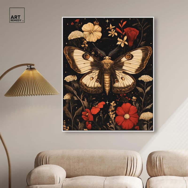 Flying Moth Canvas by Art Remedy