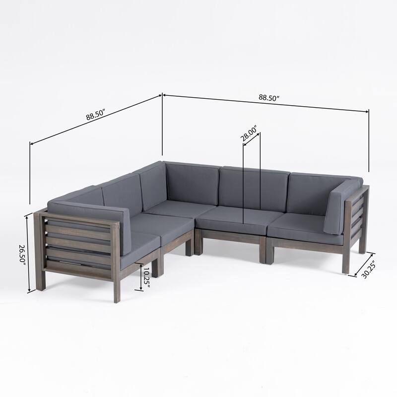 Oana Outdoor 5-seat Acacia Sectional Set by Christopher Knight Home