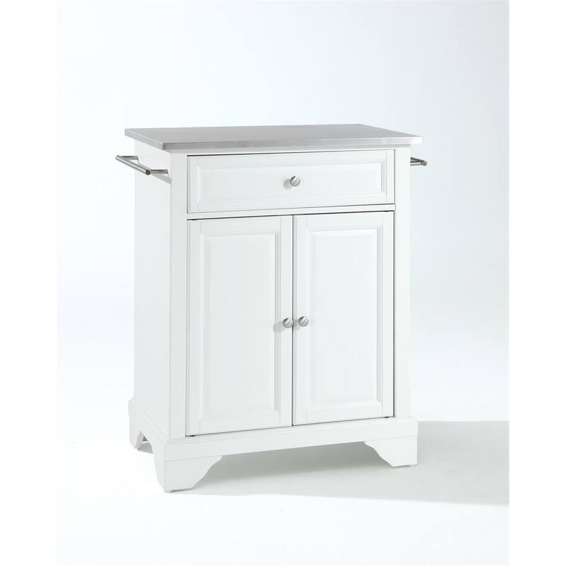 Portable Kitchen Island Cart with Stainless Steel Top - Kitchen Storage Island, Mobile Kitchen Island, Modern Kitchen Furniture