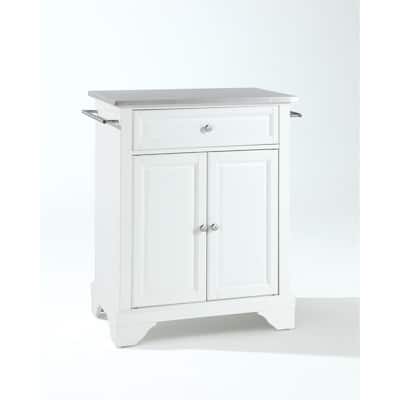Portable Kitchen Island Cart with Stainless Steel Top - Kitchen Storage Island, Mobile Kitchen Island, Modern Kitchen Furniture