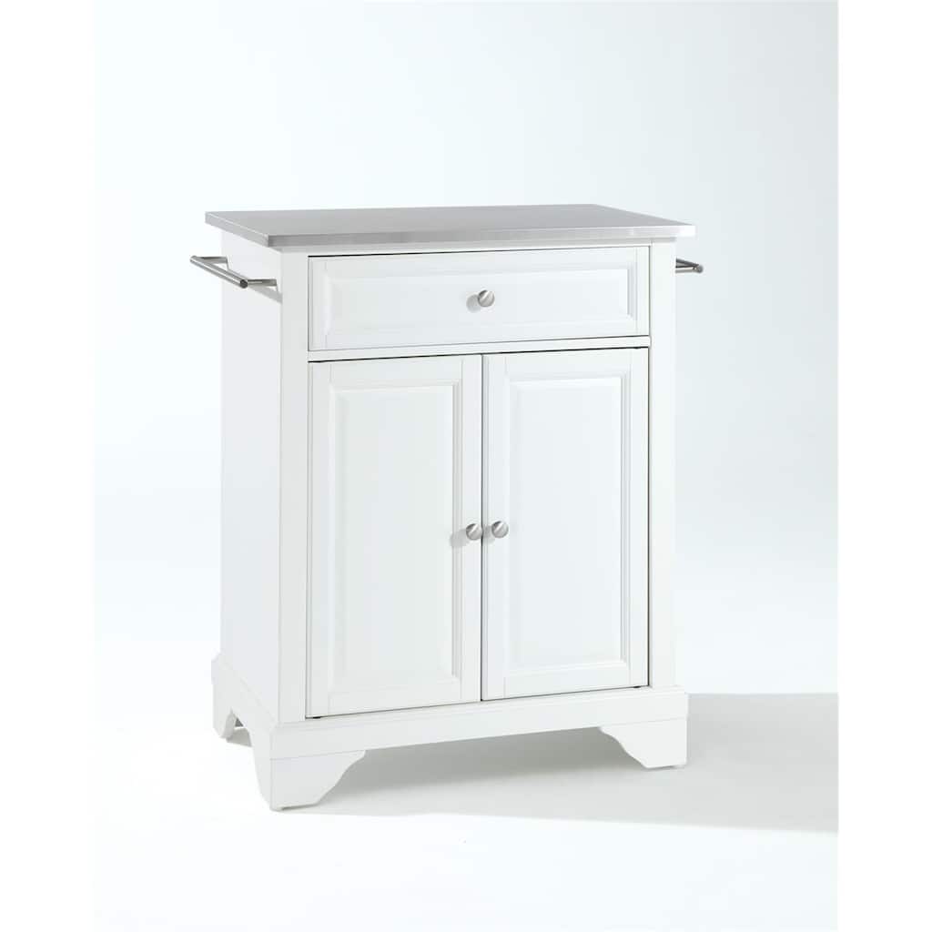 Portable Kitchen Island Cart with Stainless Steel Top - Kitchen Storage Island, Mobile Kitchen Island, Modern Kitchen Furniture