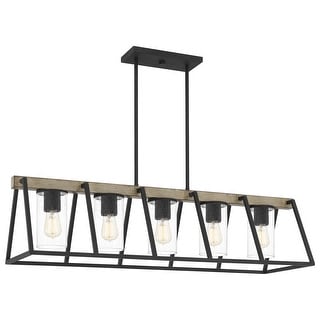 Brockton 5-Light Linear Chandelier in Grey Ash