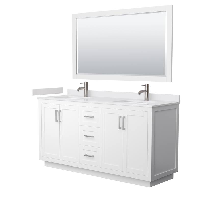 Miranda Bathroom Vanity Set, Cultured Marble Top, 58-Inch Mirror