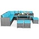 preview thumbnail 67 of 66, Costway 7 PCS Patio Rattan Dining Set Sectional Sofa Couch Ottoman - See Details