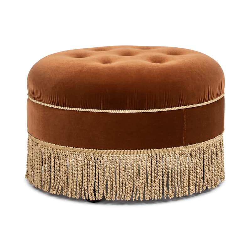 Yolanda 24" Upholstered Round Accent Ottoman