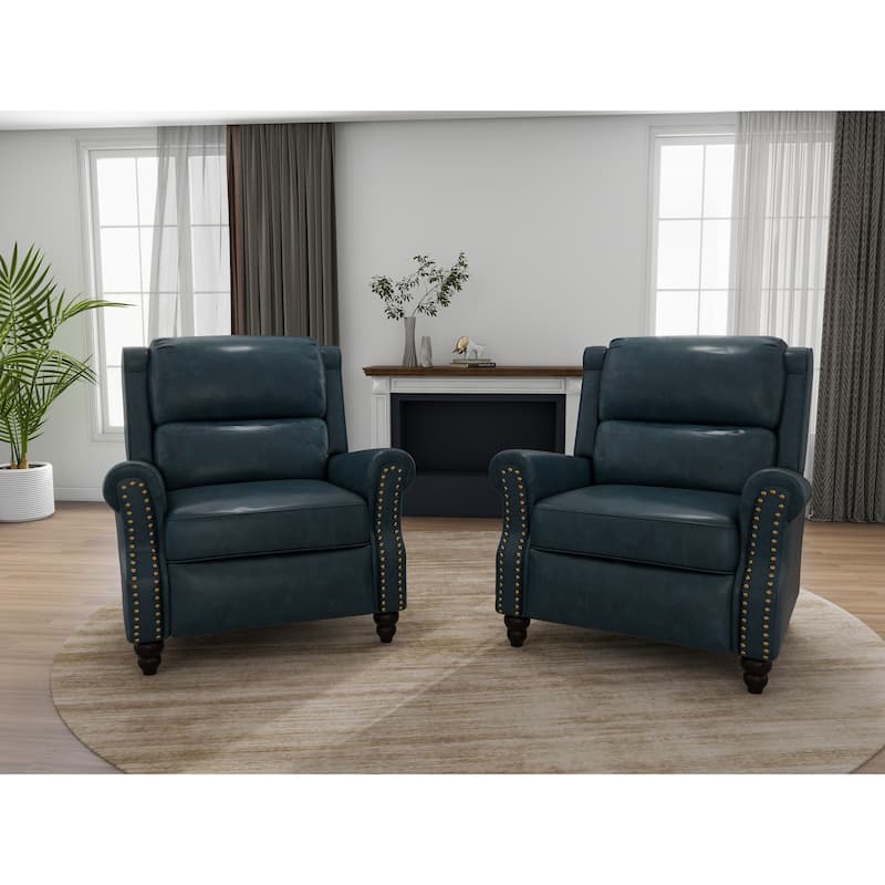 2 Set Modern Padded Seat Recliner Chair with PU Leather/Fabric