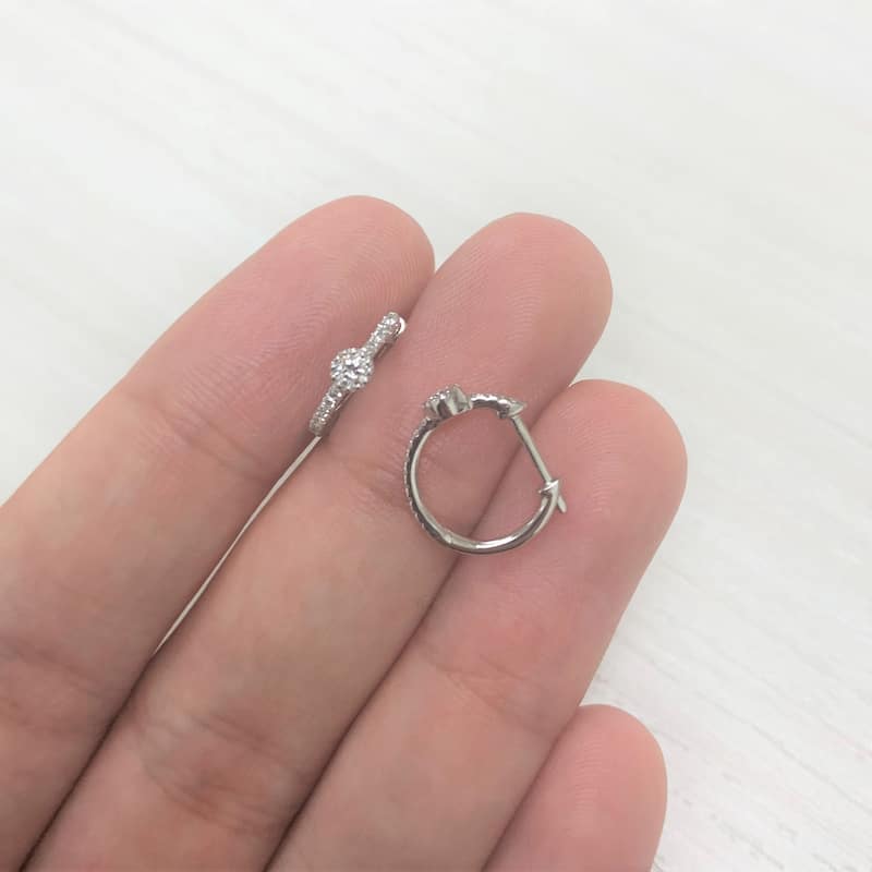 Joelle Collection Diamond Huggie Earrings 14K White Gold 1/5ct TDW