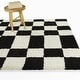 preview thumbnail 11 of 13, Leslie Checkered Shag Area Rug 5'3" x 7' - Brown