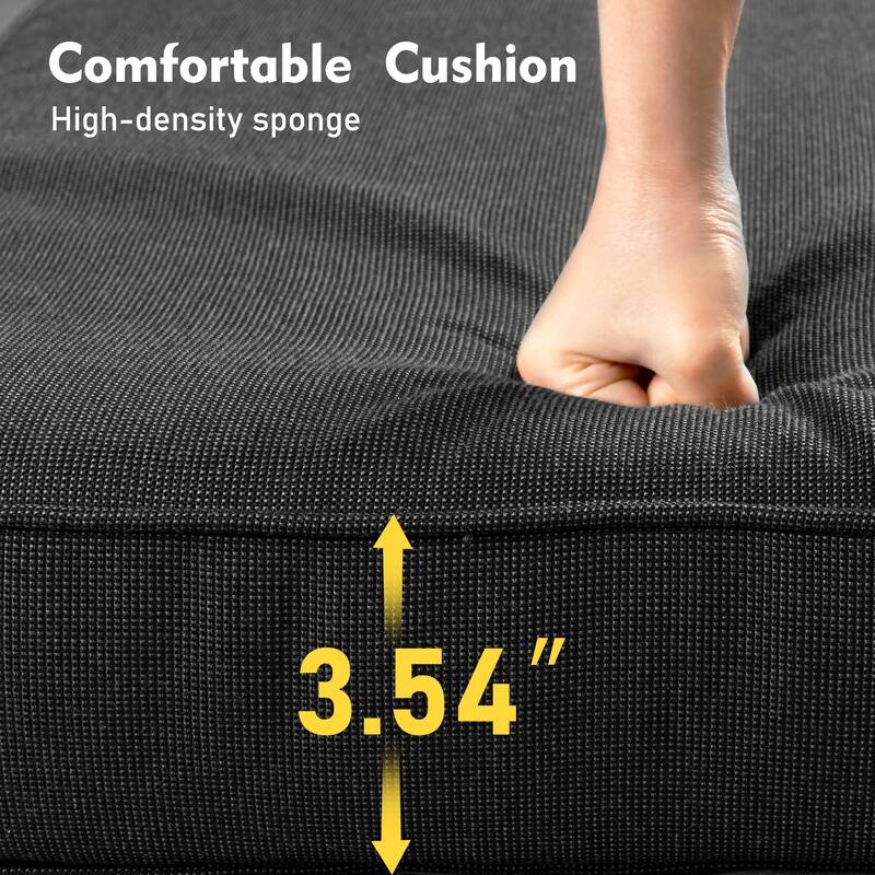 XIZZI Patio Wicker Ottoman with Cushion Outdoor Footrest