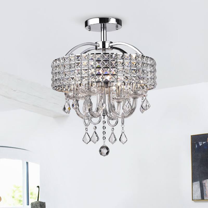 Antares 4-Light Chrome Semi-Flush Mount - Chrome Finish