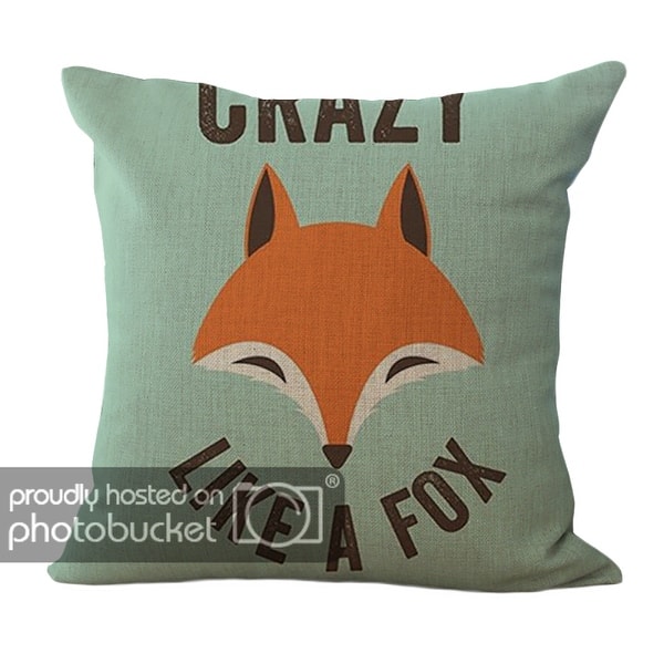 Shop Chezmax Cute Fox Pattern Cushion Cartoon Linen Square