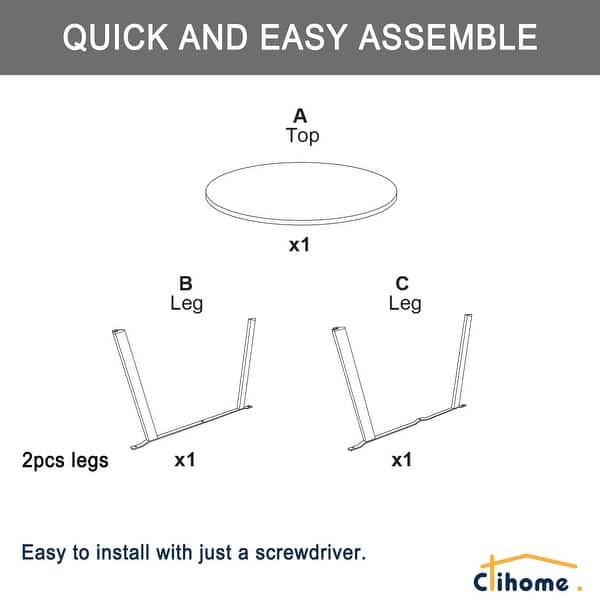 dimension image slide 3 of 10, Clihome Weather Resistant Round Steel Patio Large Coffee Table