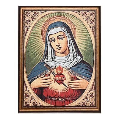 Sacred Heart Of Mary Framed Tapestry