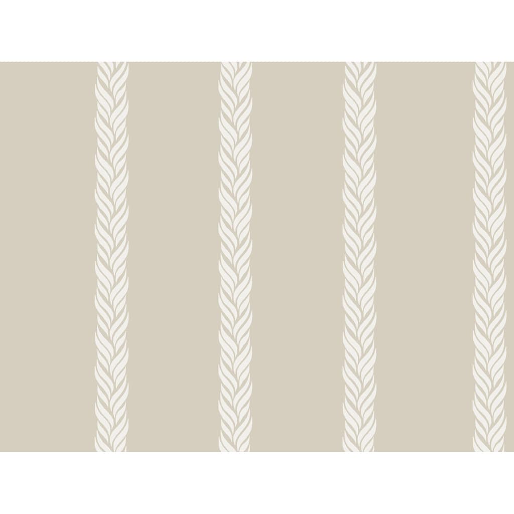 Ronald Redding Braided Stripe Beige Wallpaper