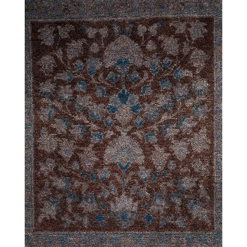 Overton Hand Knotted Wool Vintage Inspired Modern Contemporary Overdyed Gray Area Rug - 10' 3" x 13' 10"
