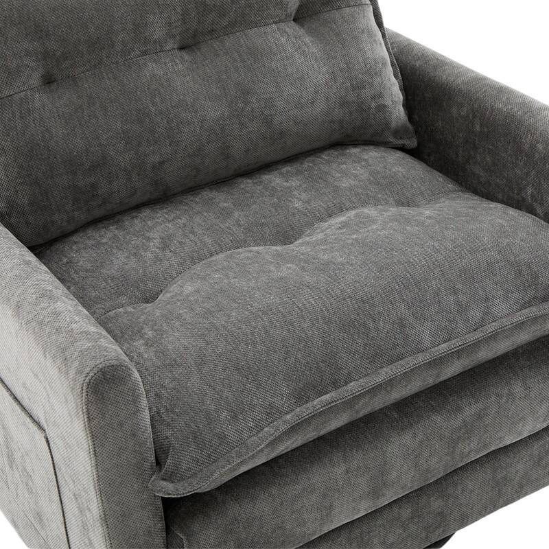 36.22" Chenille Upholstered Single Swivel Chair