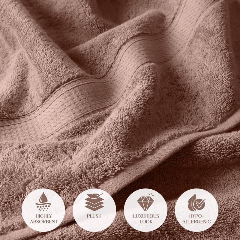Superior Egyptian Cotton 6 Piece Towel Set Ultra Plush & Absorbent Bath, Hand & Face Towels, Heavyweight Spa Quality