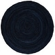 preview thumbnail 34 of 79, SAFAVIEH Handmade Braided Lilie Country Cotton Rug 10' Round - Navy/Black - Round