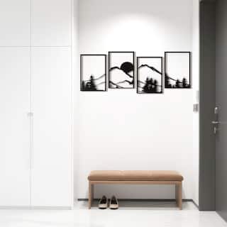 Art3d Black Metal Framed Wall Art Set-17"x12"