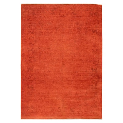 ECARPETGALLERY Hand-knotted Vibrance Dark Copper Wool Rug - 6'0 x 8'6
