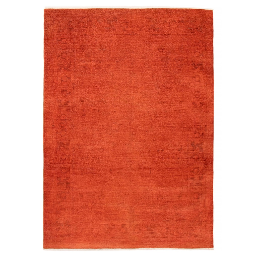 ECARPETGALLERY Hand-knotted Vibrance Dark Copper Wool Rug - 6'0 x 8'6