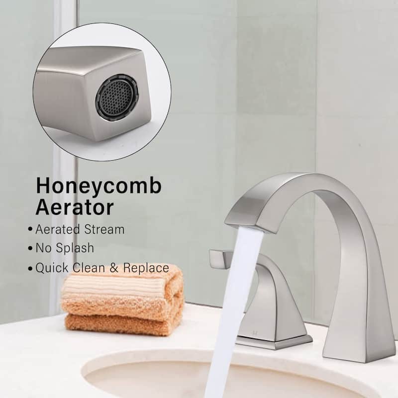 Modern 2 Handle Bathroom Sink Faucet with Ceramic Valve Core, Anti Corrosion, Anti Rust, Anti Fingerprint