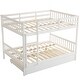 preview thumbnail 22 of 31, Full Size Bunk Bed With Trundle Bed, With Ladder And Safety Rails Pinewood Bunk Bed