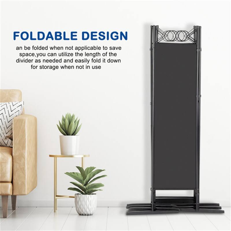 6-Fold Top with Plastic Feet Carbon Steel Frame Foldable Screen