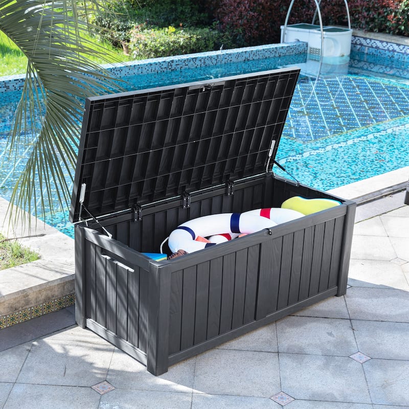 90-230 Gallons Large Resin Water Resistant Lockable Deck Box