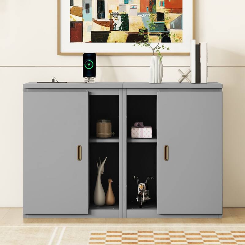 Murphy Bed Chest Storage Cabinets Bed with Shelves & Built-In Charger