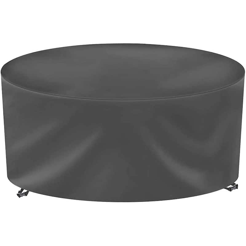 Patio Furniture Cover for Outdoor Round Table & Chairs Set - 60"Dia x 28"H - Grey