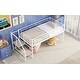 preview thumbnail 9 of 15, Metal Low Loft Bed with Underneath Play and Storage Spaces for Kids, Metal Loft Bedframe with Staircase and Guardrail