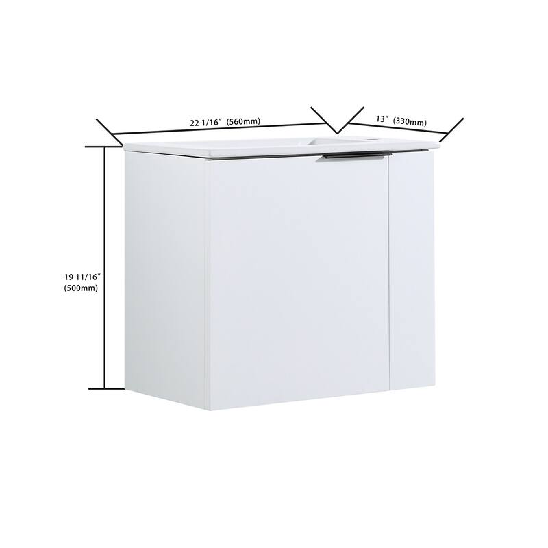 Topcraft 22-inch Wall Mount Bathroom Cabinet with Sink