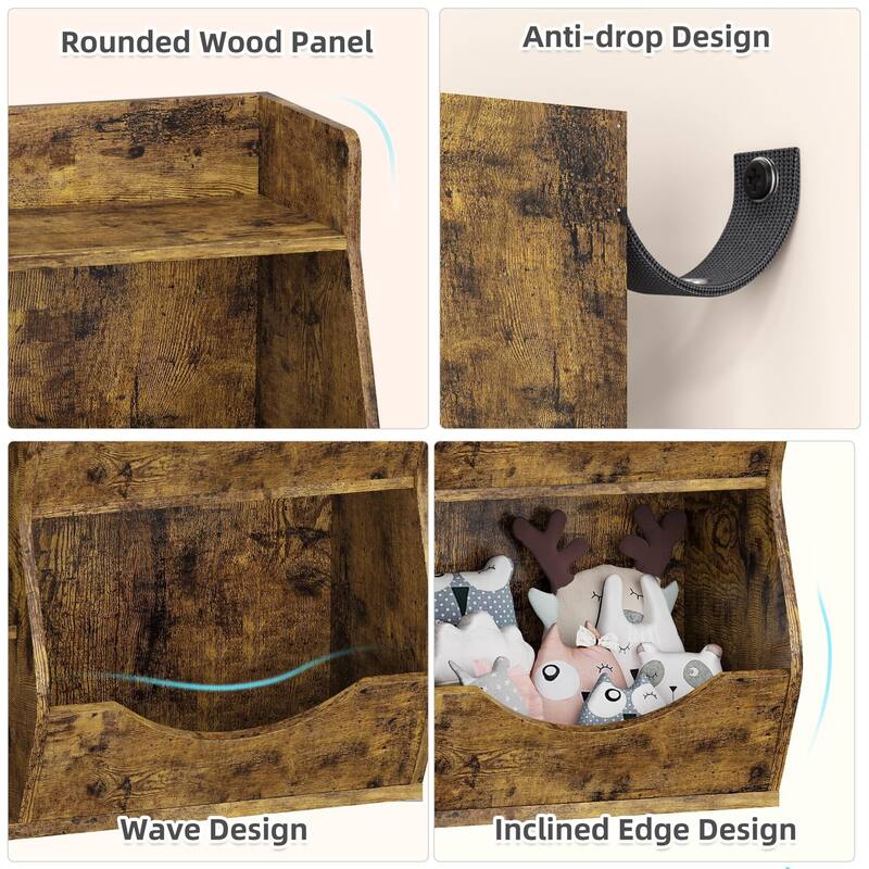 5-Cubby Kid's Bookcase and Bookshelf