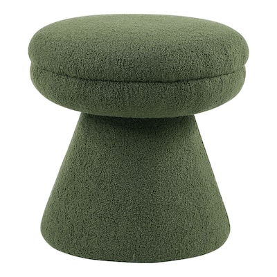 24/7 Shop At Home Modern Boucle Upholstered Ottoman with Tapered Pedestal
