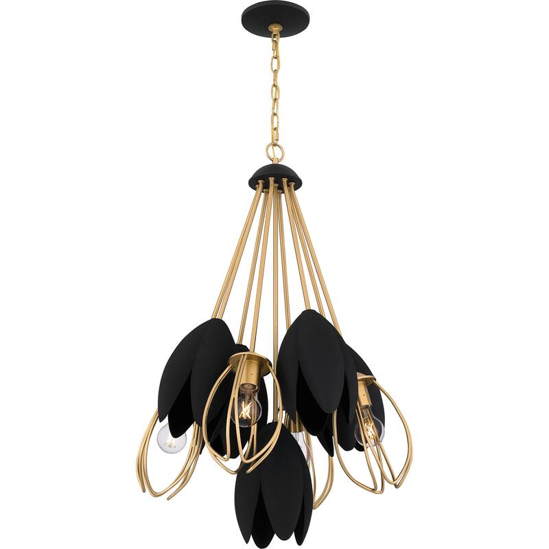 Seraphina 4-Light Brushed Weathered Brass Pendant Light