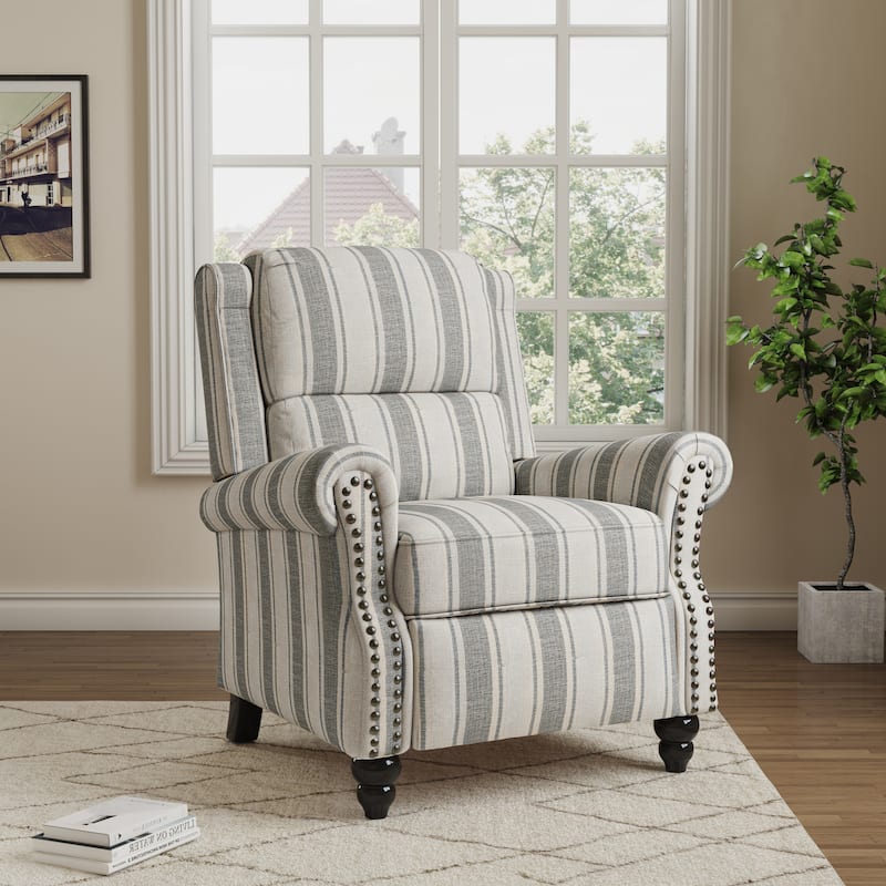 Manual Pushback Recliner Chairs with Nailhead Trim