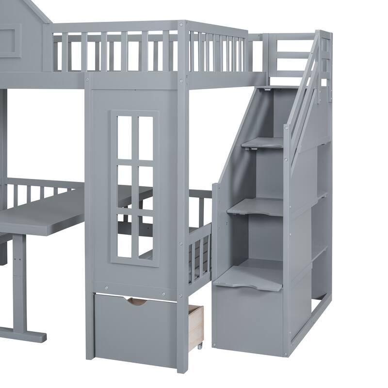 Pine Bunk Bed with Storage