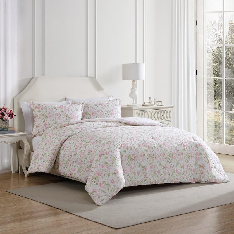 Laura Ashley Morning Gloria Cotton Pink Comforter Set