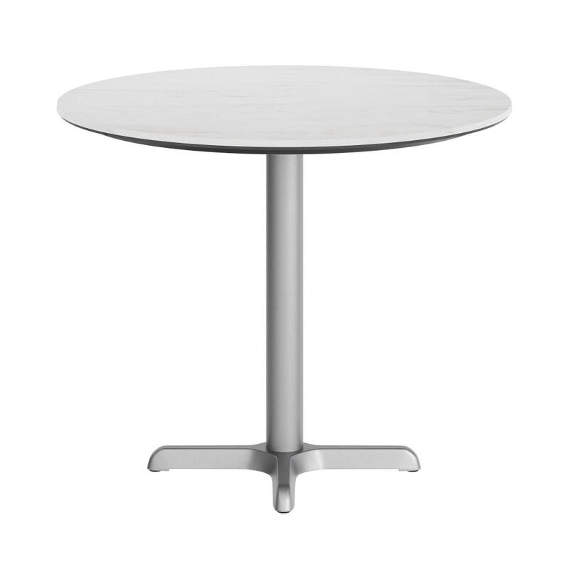 Commercial All-Weather HPL Tabletop with Crisscross Base